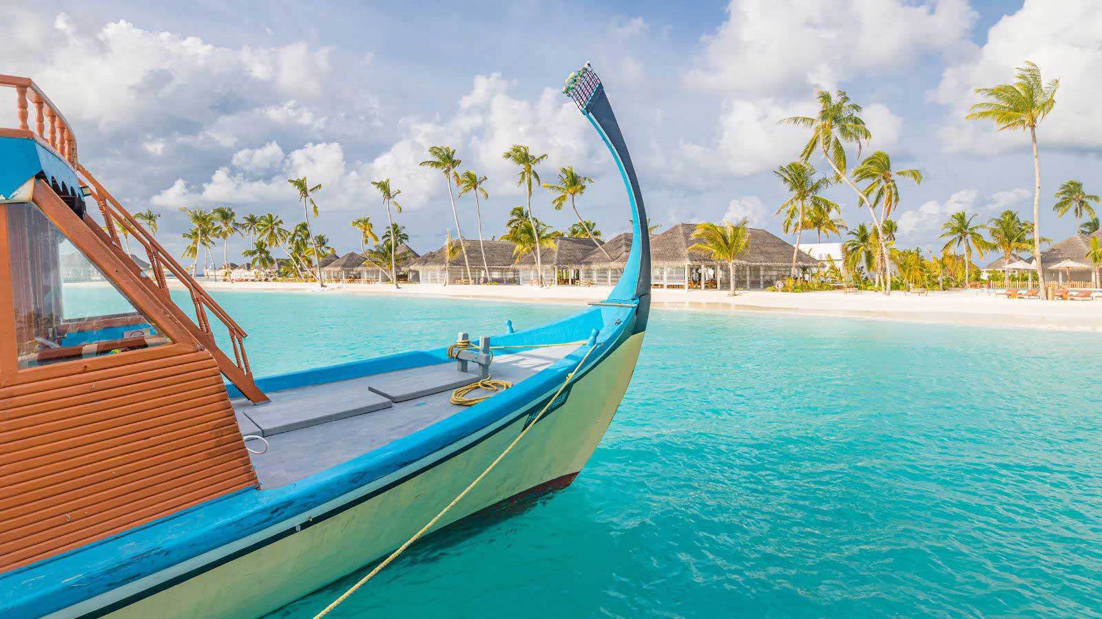 Exotic Maldives Beach Landscape Blue Sea