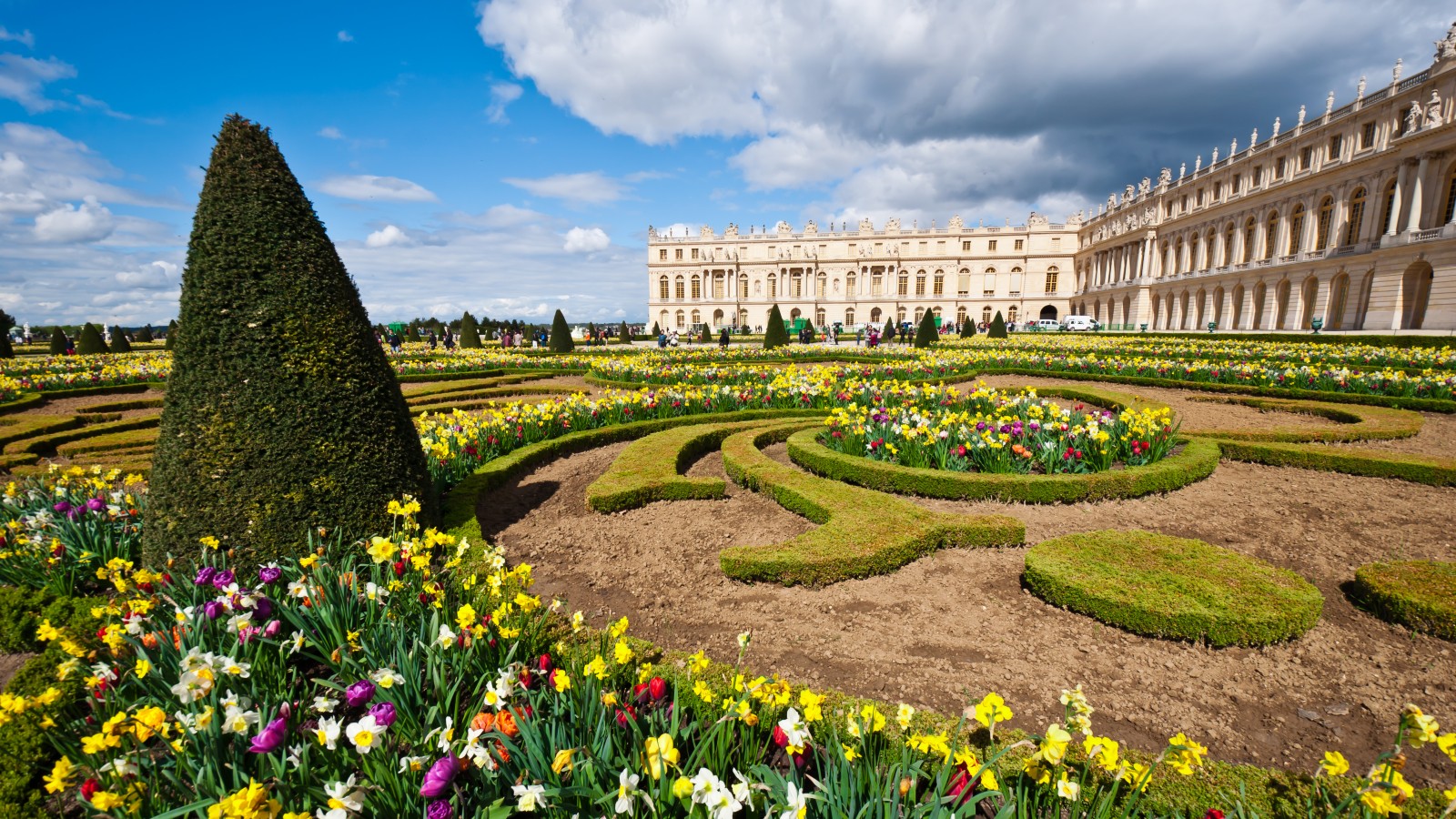 Garden of Palace of Versailles (Chateau de Versailles) in Paris, France