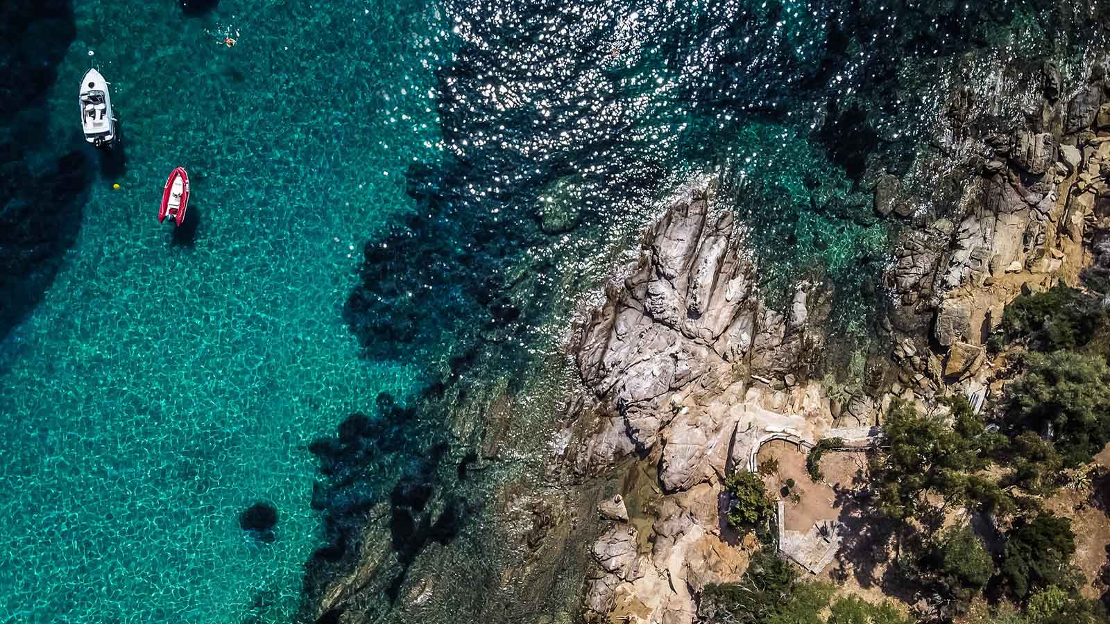 The rocky coastline and crystal waters of Cannes