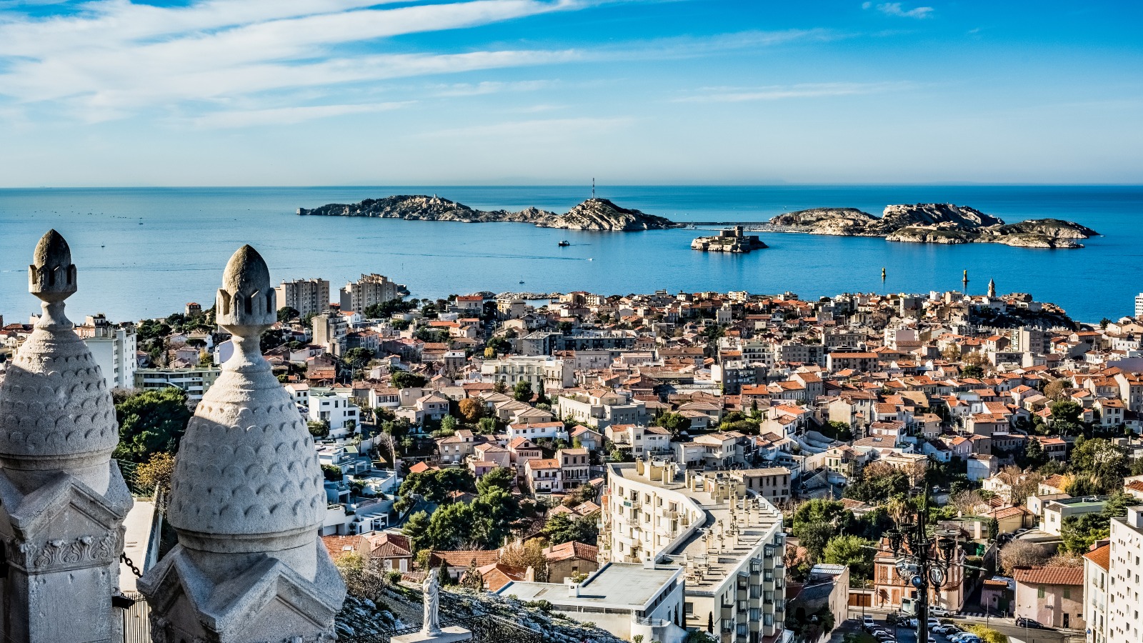 Beautiful panoramic view of the city of Marseille, France