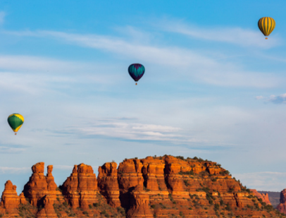 Hot air balloon ride at Sedona, Arizona