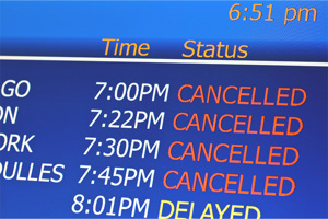 Cancelled flight log on screen display
