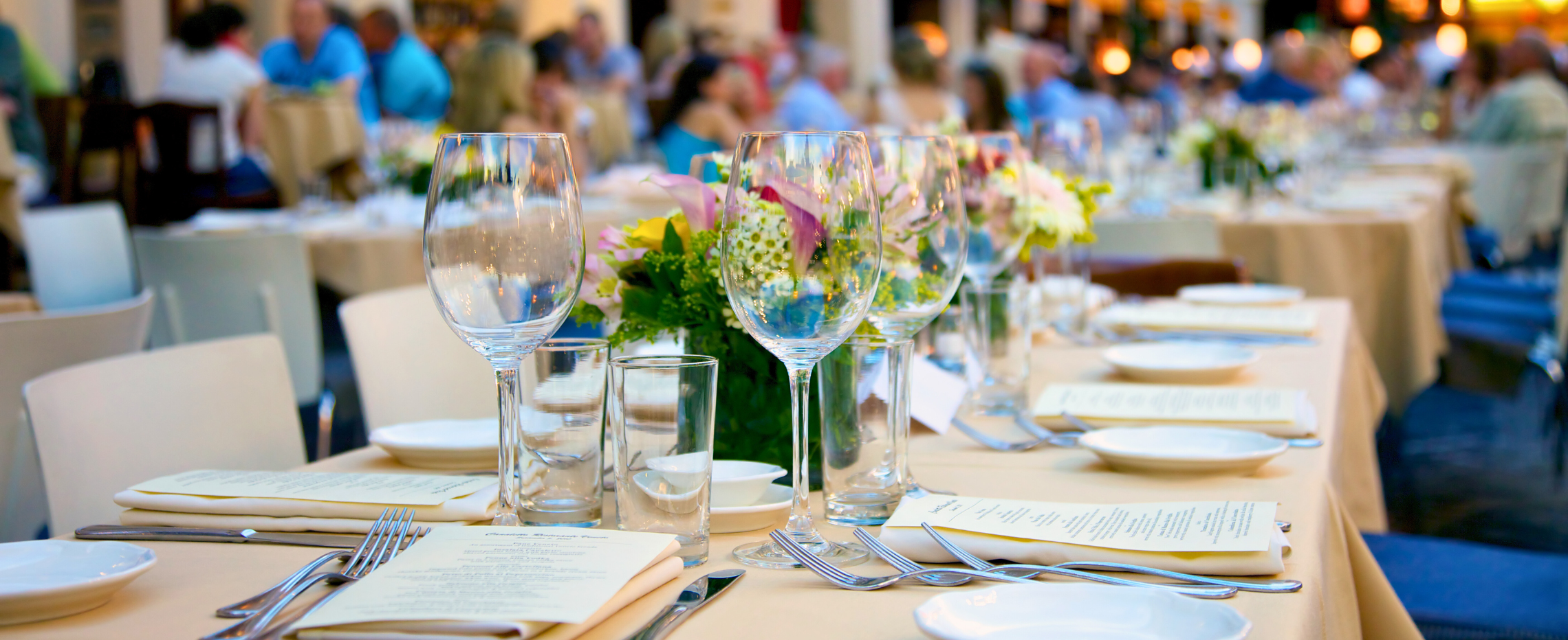 luxury dinner table at restaurant
