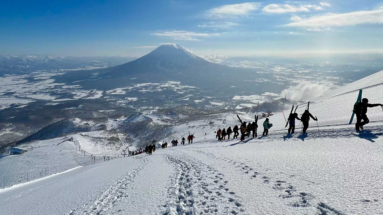 Niseko ski resort with view of Mount Yotei, Japan