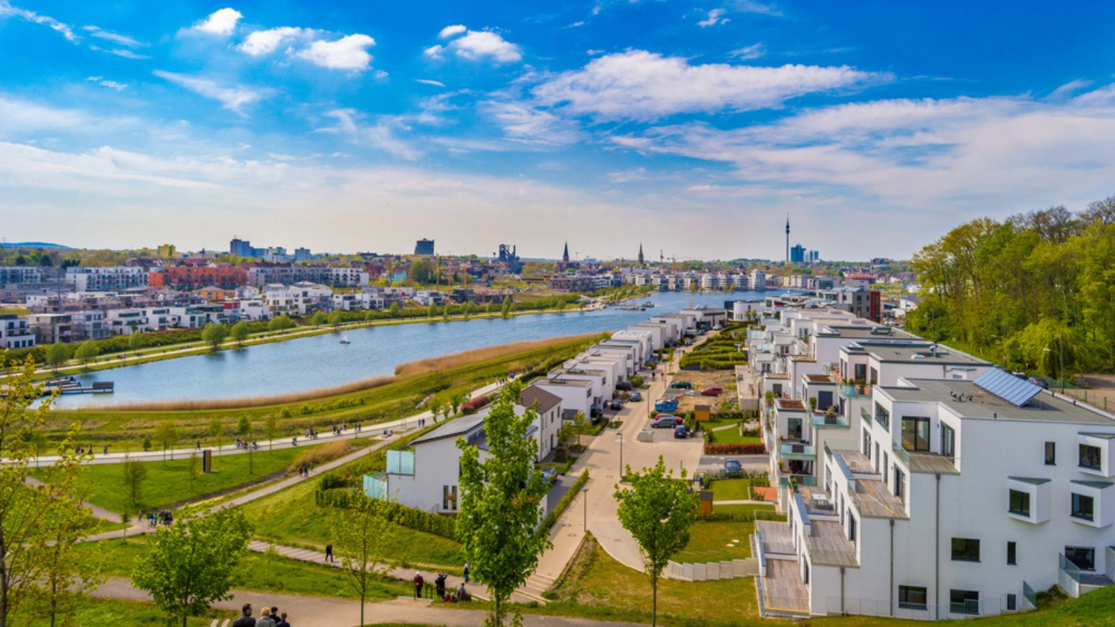 Phoenix See lake in Dortmund City