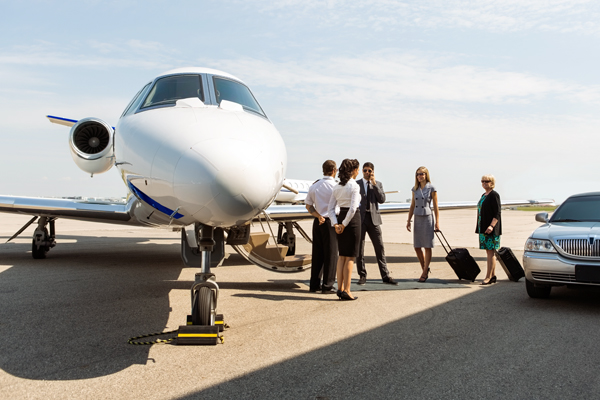 Private terminal boarding jet