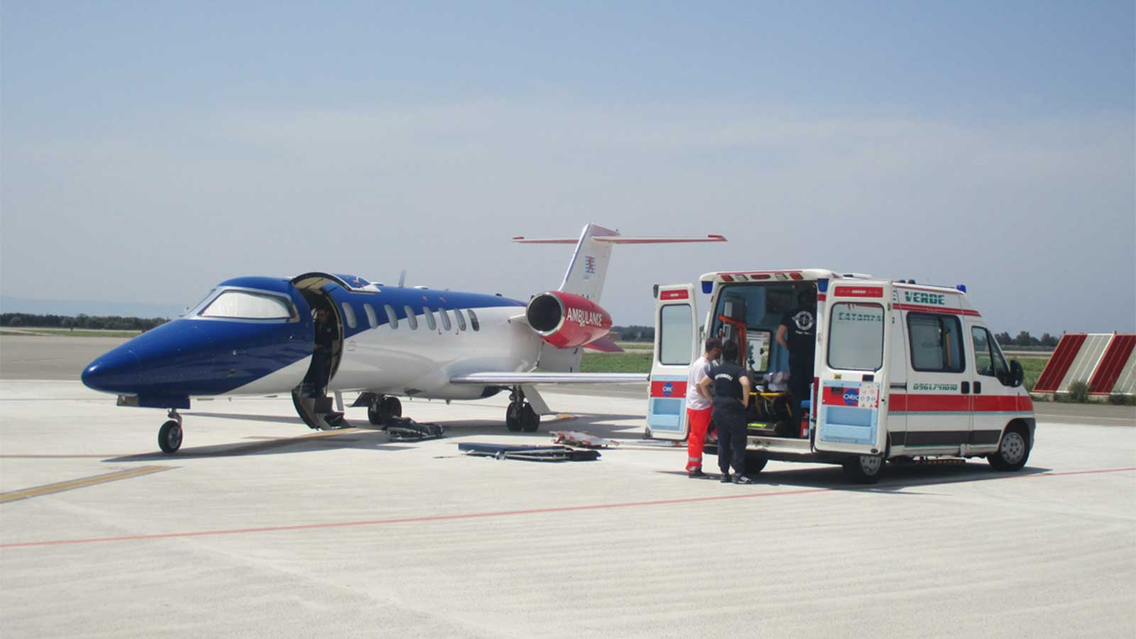 LearJet 45 being prepared for medical air charter