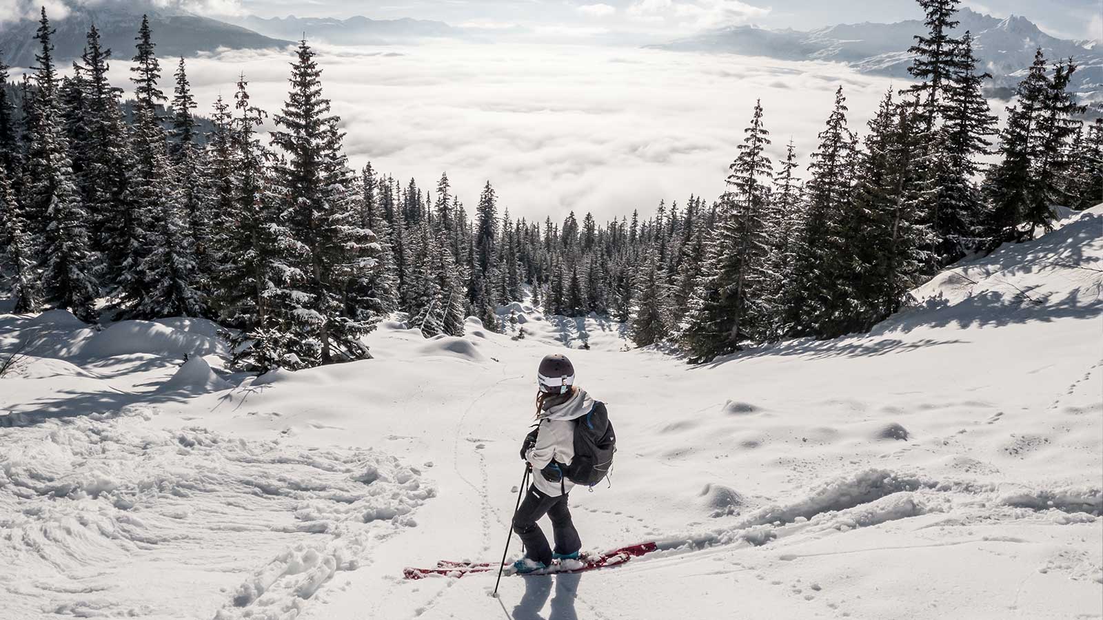 Skiing at Sainte Foy, French Alps