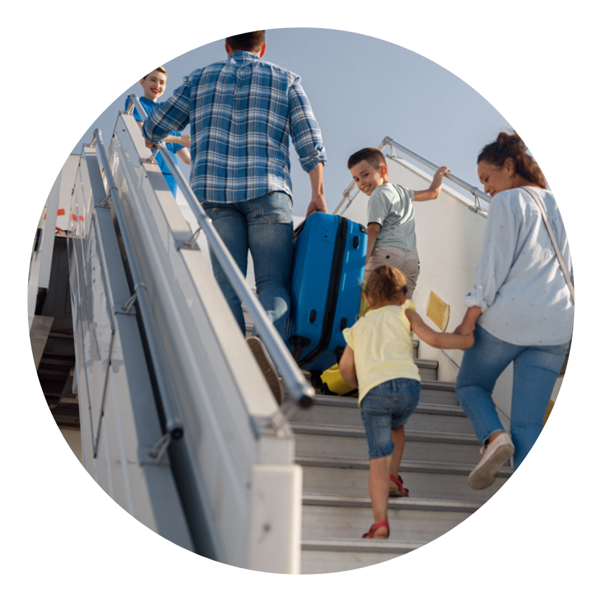 family boarding charter aircraft- incentive travel