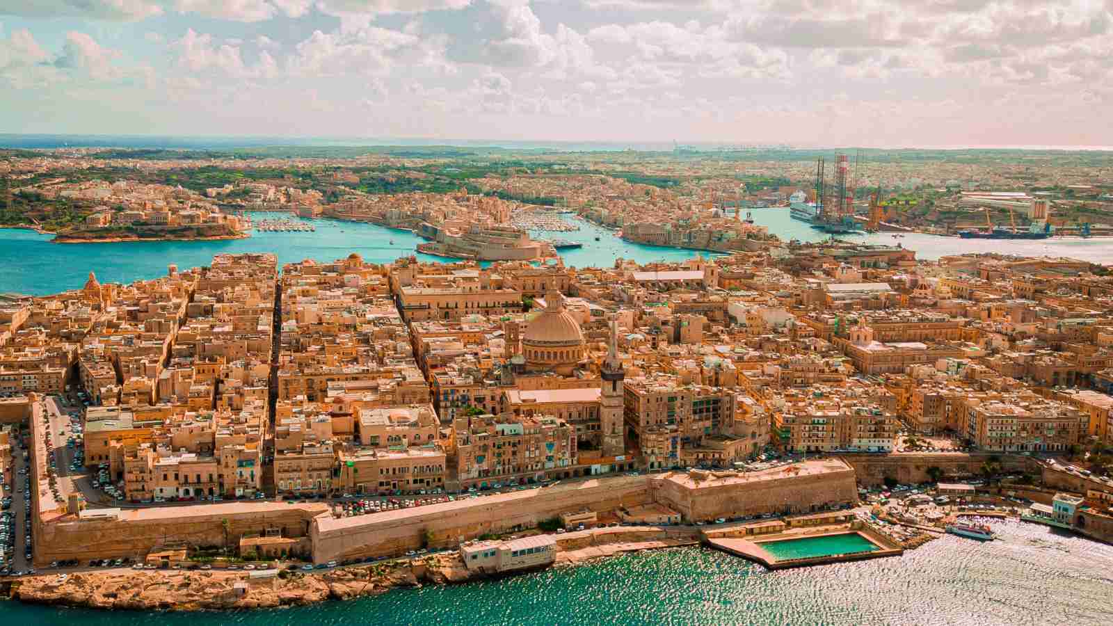 Aerial view of Valetta, Malta
